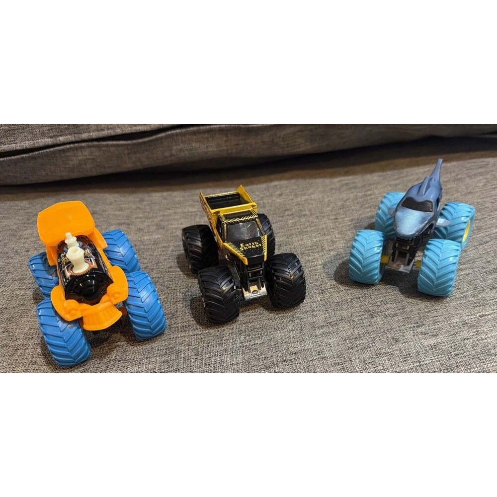 Hot Wheels Monster Trucks Set Of 3 Loco Punk, Earth Shaker and Meglaodon